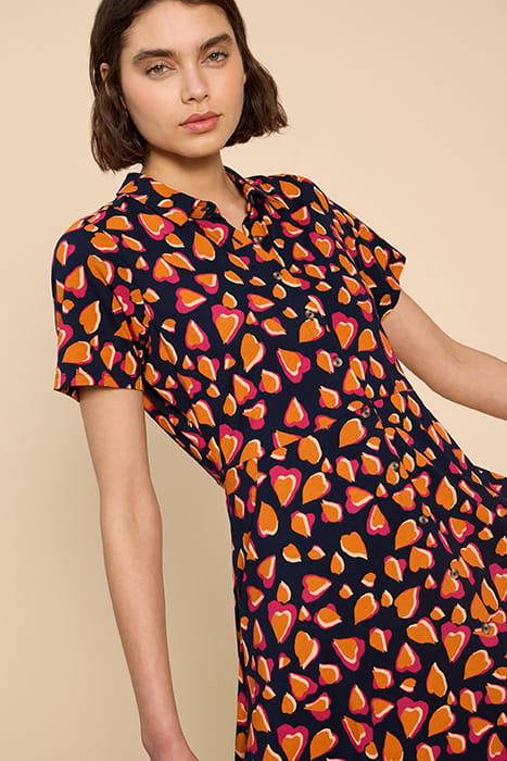RIA JERSEY SHIRT DRESS NAVY PRINT 3