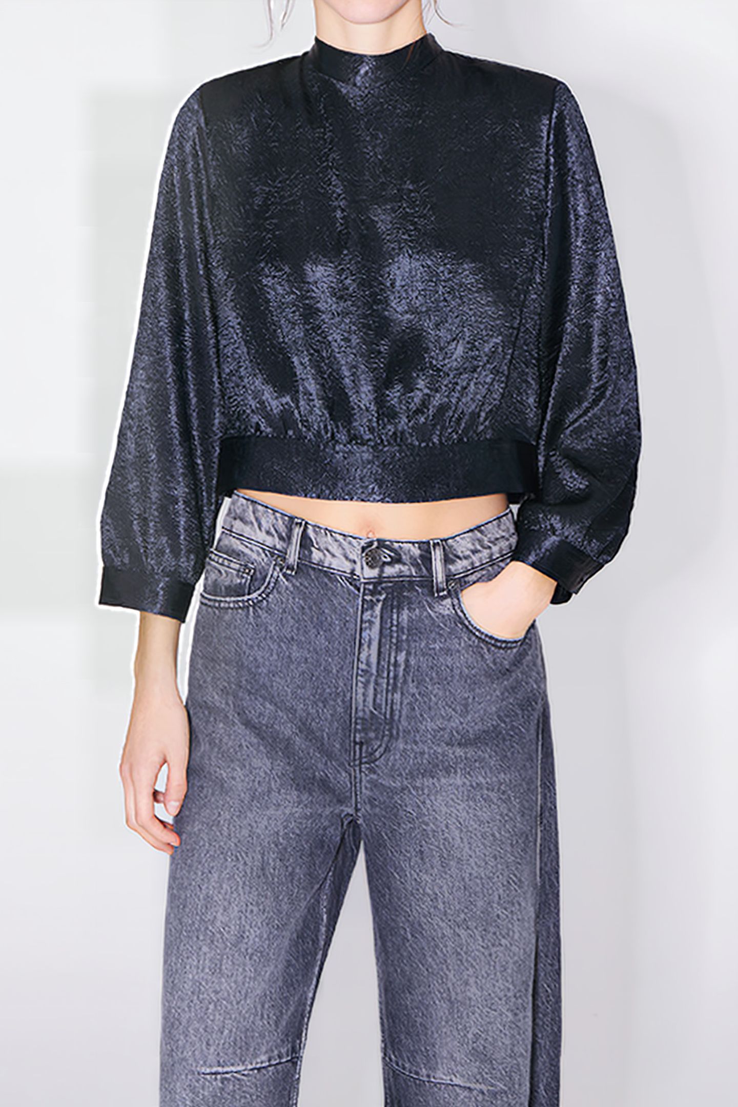 ANTHRACITE TIE BLOUSE 1
