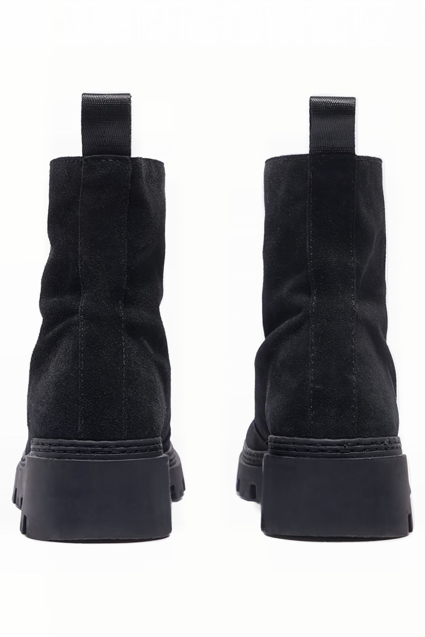 BLACK SPLIT LEATHER ANKLE BOOT 4