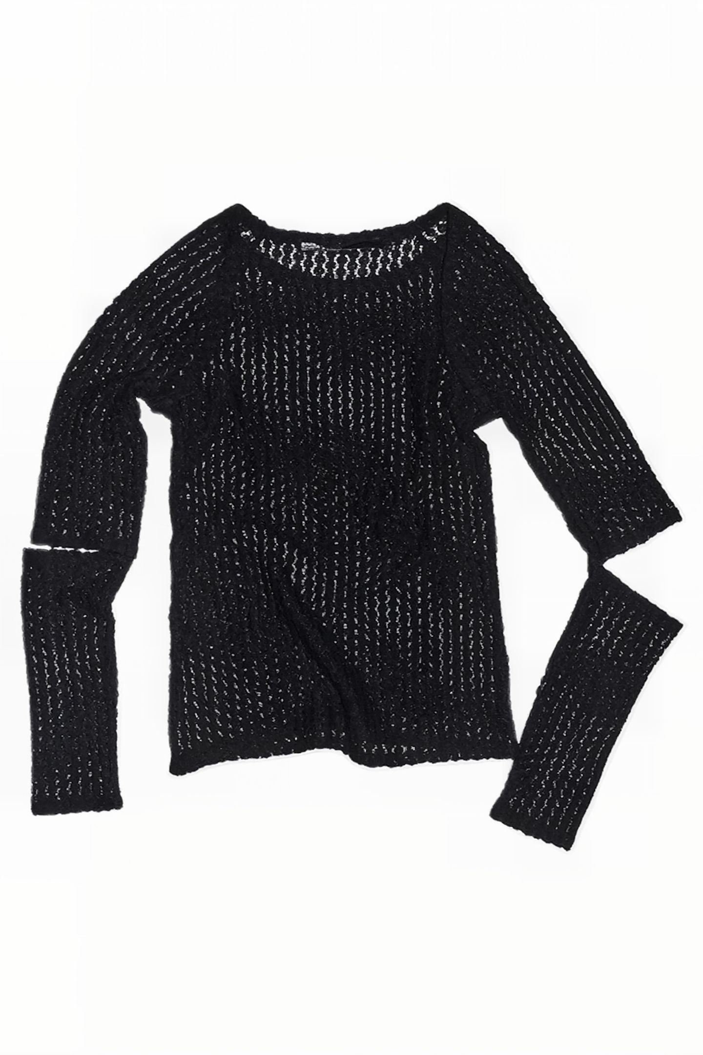 BLACK JERSEY-KNIT A-LINE T-SHIRT 3