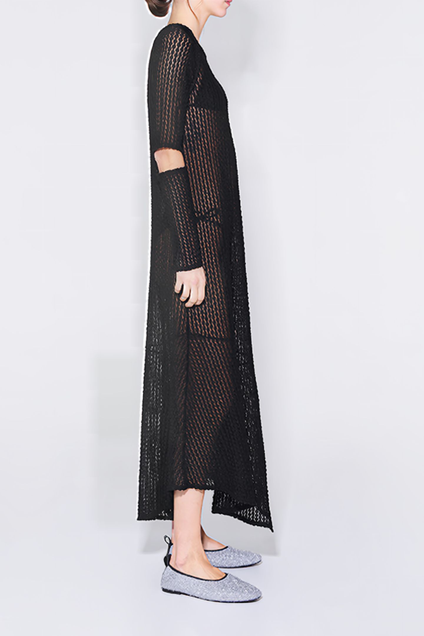 BLACK JERSEY-KNIT DRESS 4