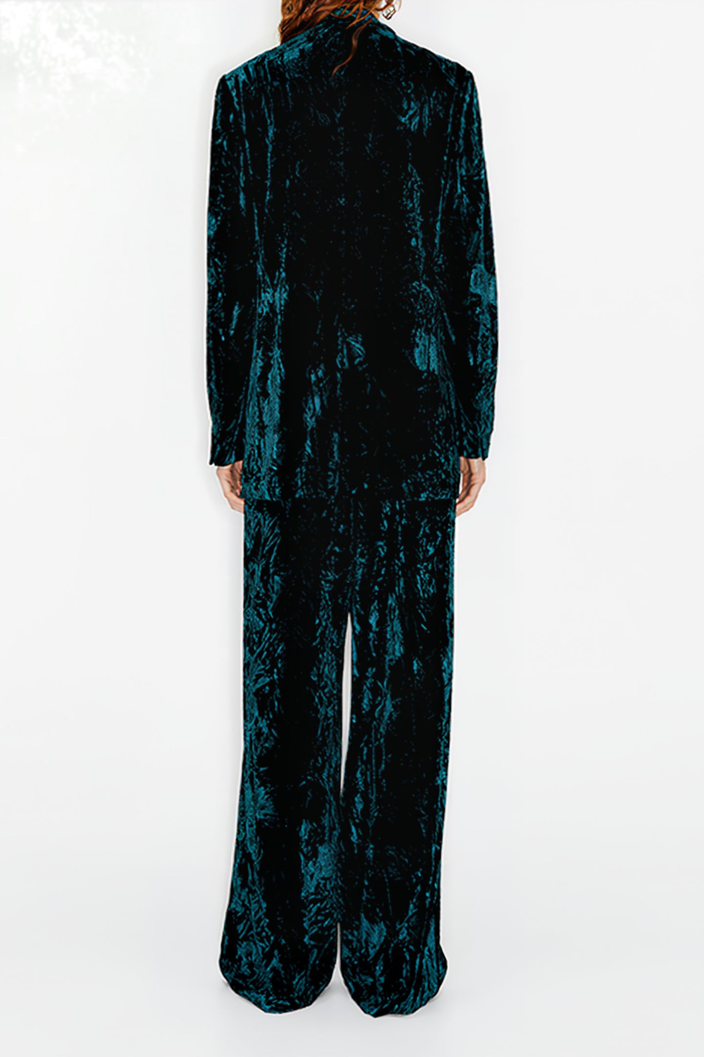 GREEN VELVET A-LINE BLAZER 2