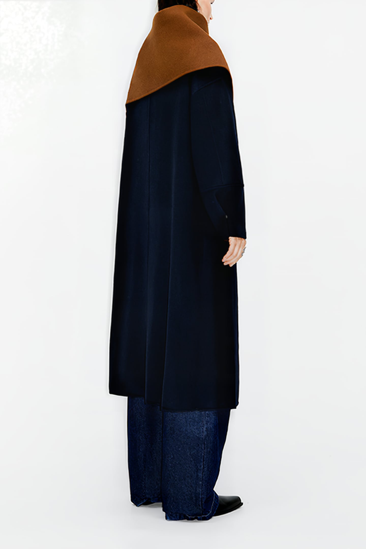 NAVY BLUE OVERSIZE DOUBLE-FACE COAT 2