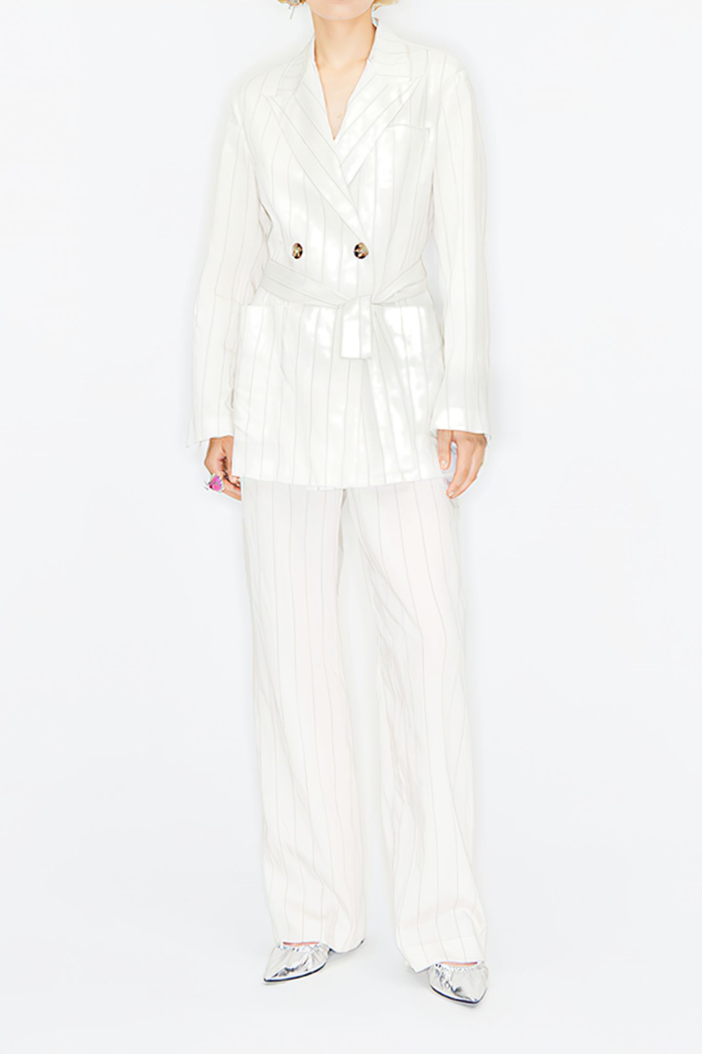 FLUID IVORY STRIPED BLAZER 1