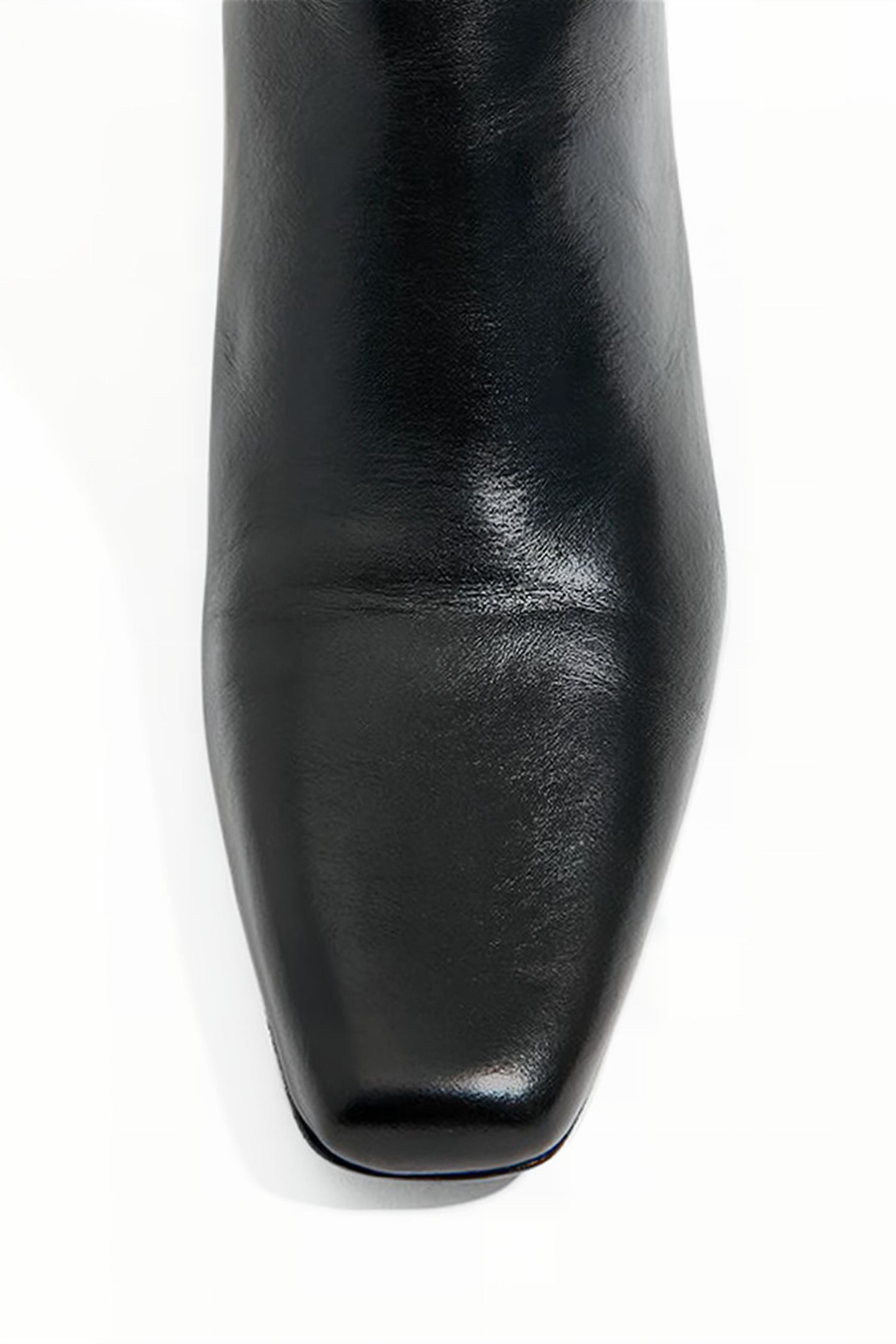 BLACK LEATHER HEELED GAUCHO ANKLE BOOT 4