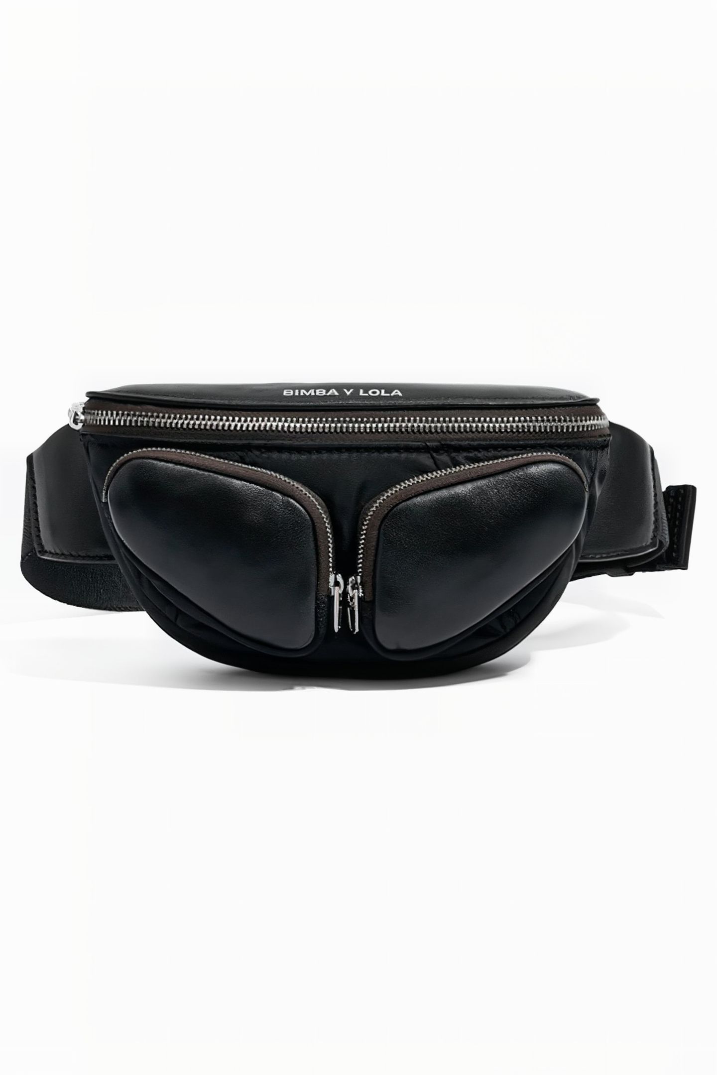 MINI BLACK LEATHER POCKET BUMBAG 1