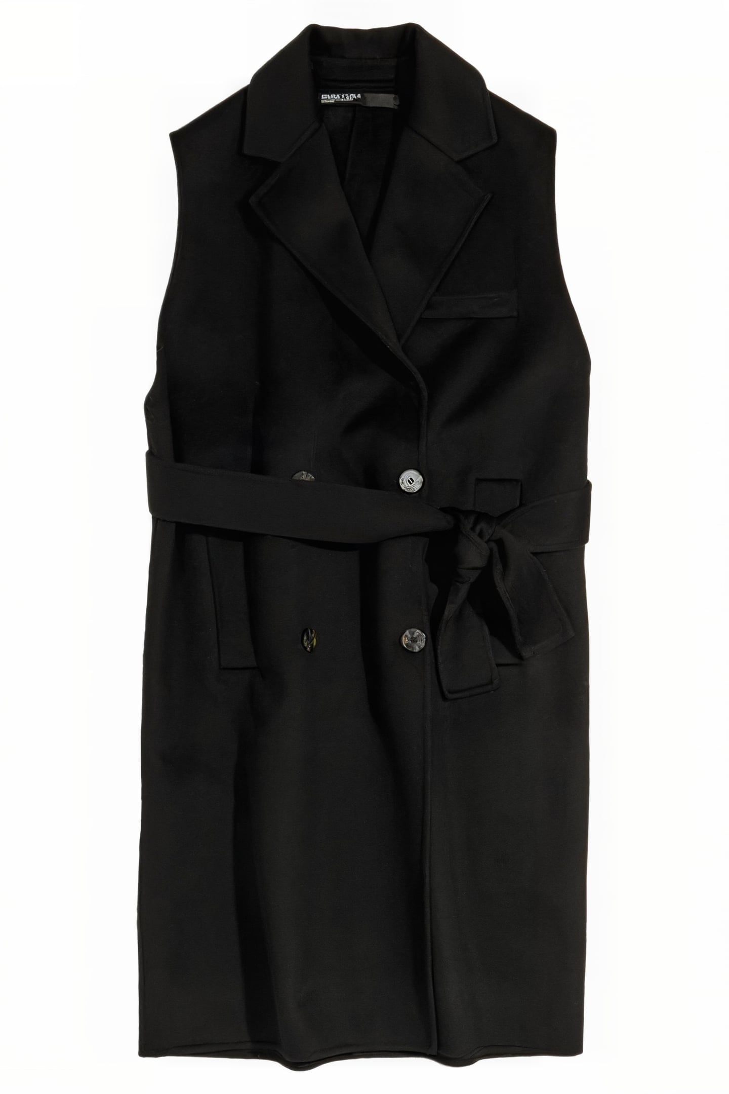 BLACK DOUBLE-FACE TAILORED VEST 3