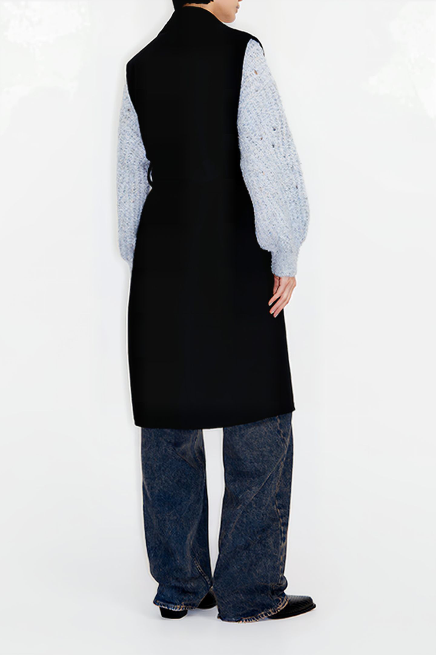 BLACK DOUBLE-FACE TAILORED VEST 2