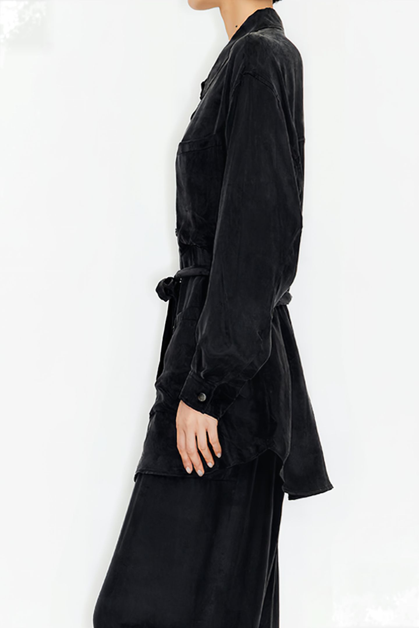 BLACK BELTED SHIRT 4