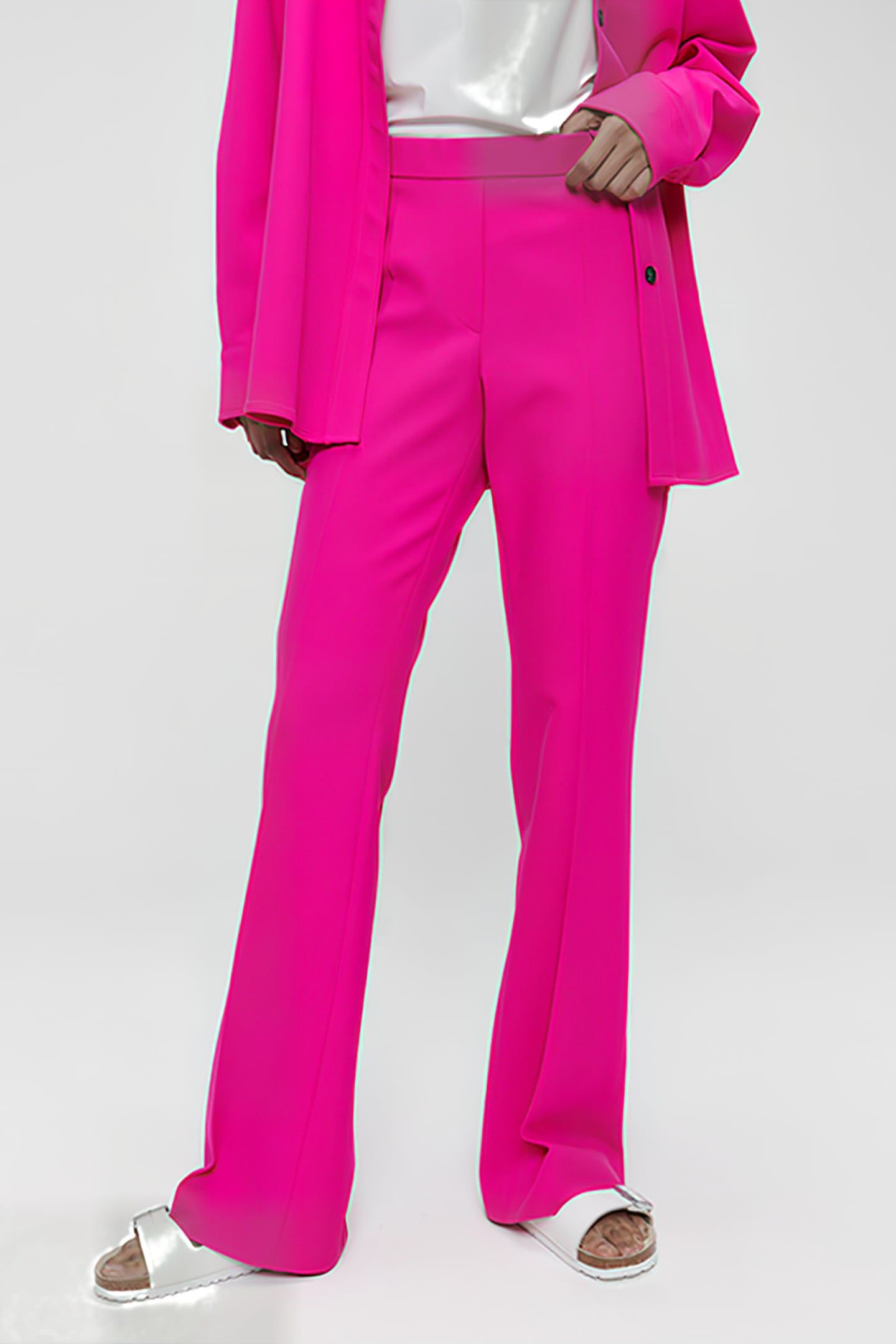 LONG BASIC FLARE PANTS PINK 1