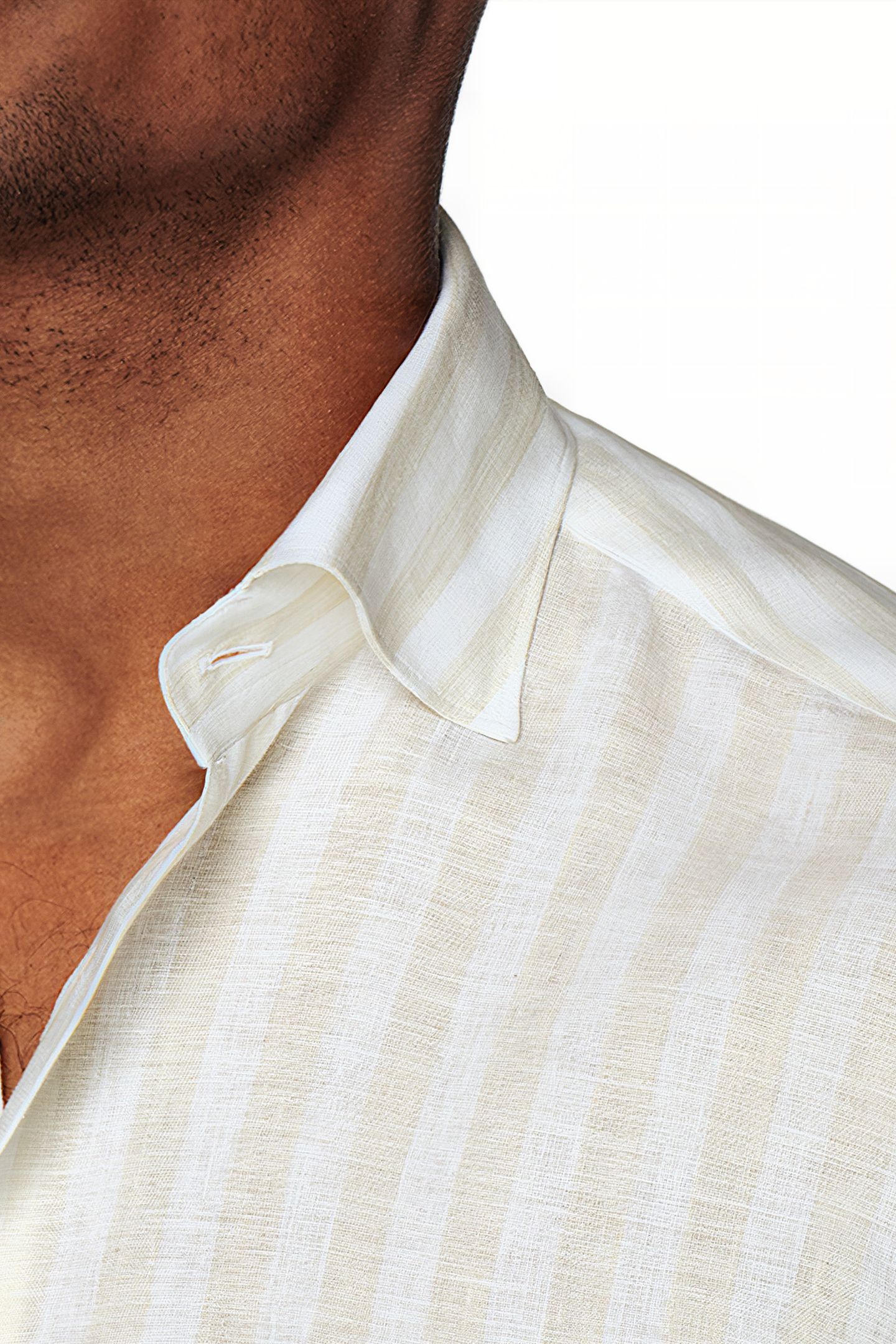 LIGHT BROWN STRIPED SLIM FIT SHIRT 7