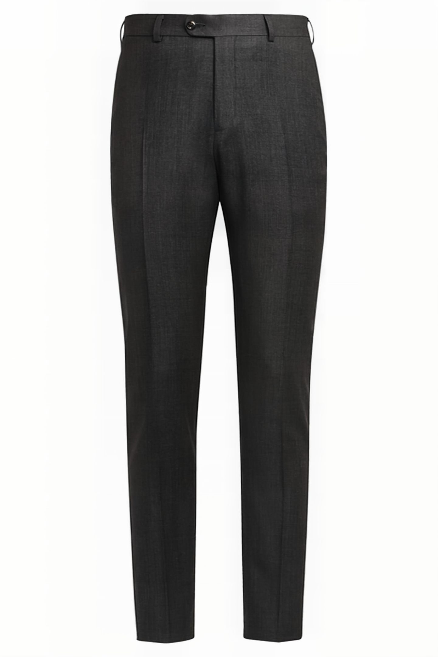 DARK GREY BIRD'S EYE SLIM LEG STRAIGHT SUIT TROUSERS 4
