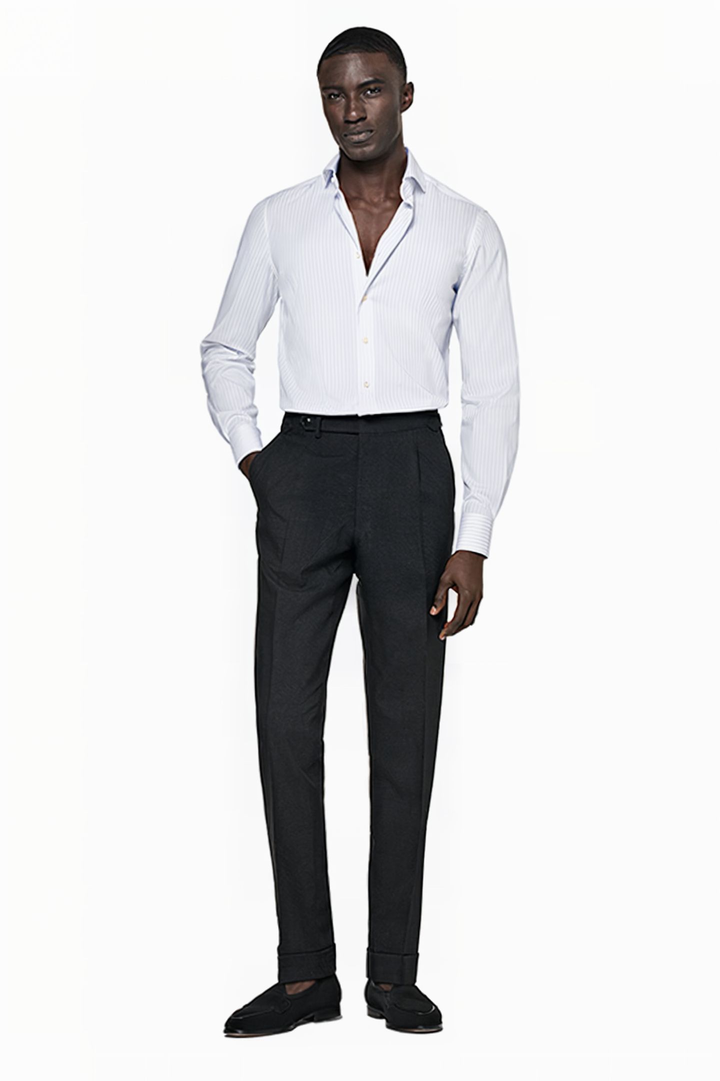 PURPLE STRIPED POPLIN EXTRA SLIM FIT SHIRT 3