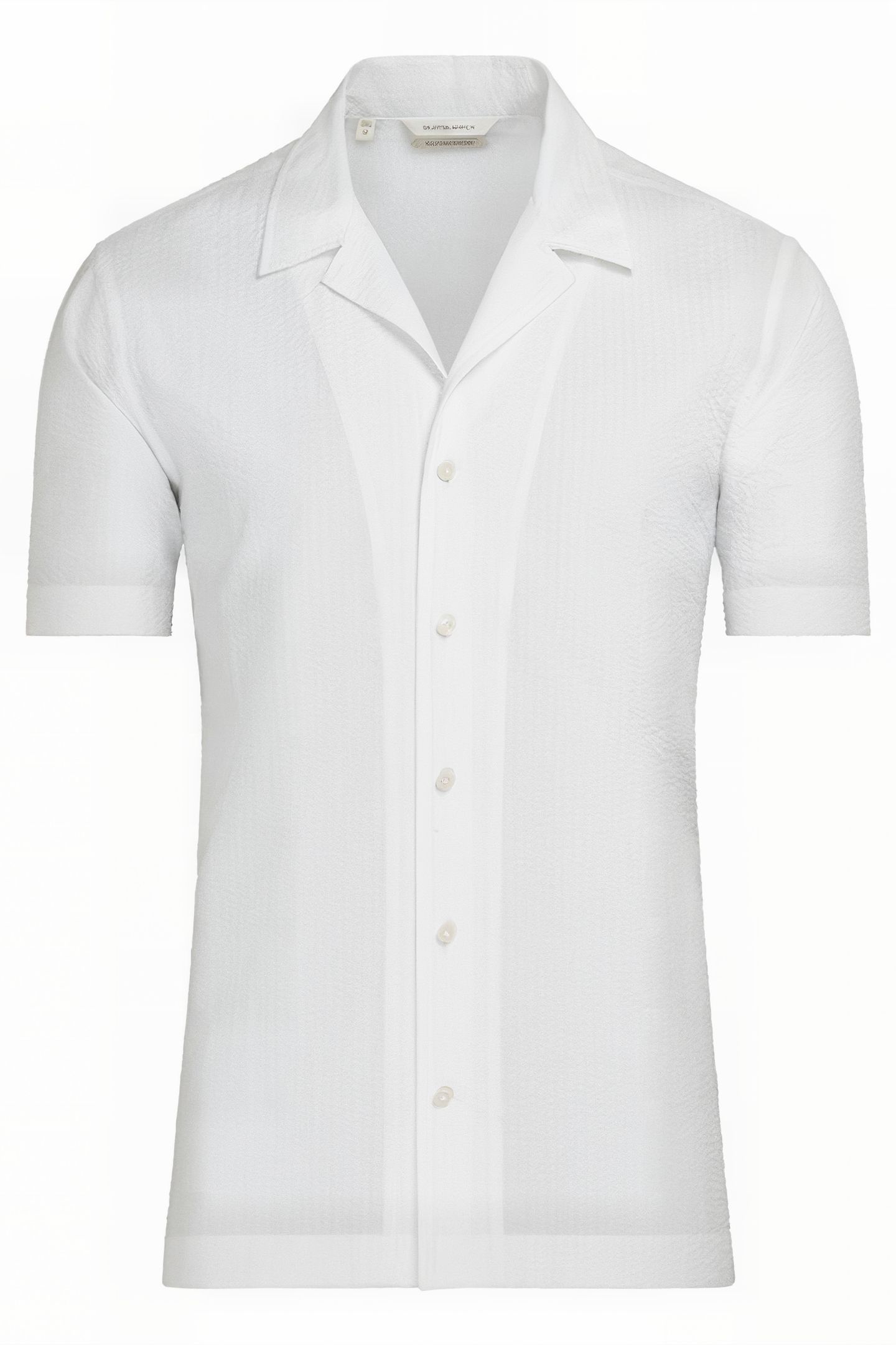 WHITE CAMP COLLAR SLIM FIT SHIRT 2