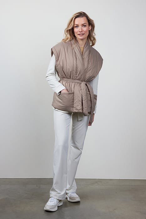 SLEEVELESS KIMONO ROMY BEIGE / BROWN 2
