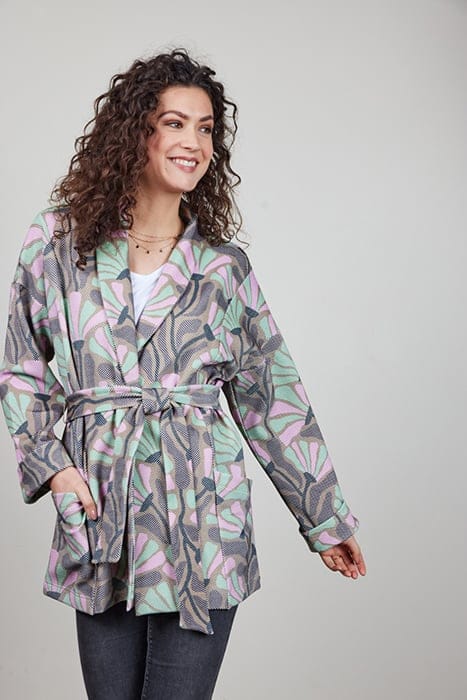 KIMONO VEST LOIS PRINT SAND WITH COSMIC FLOWER PRINT 3