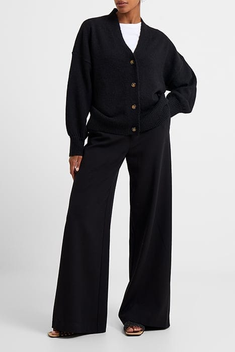 VHARI KNIT V NECK CARDIGAN BLACK 1