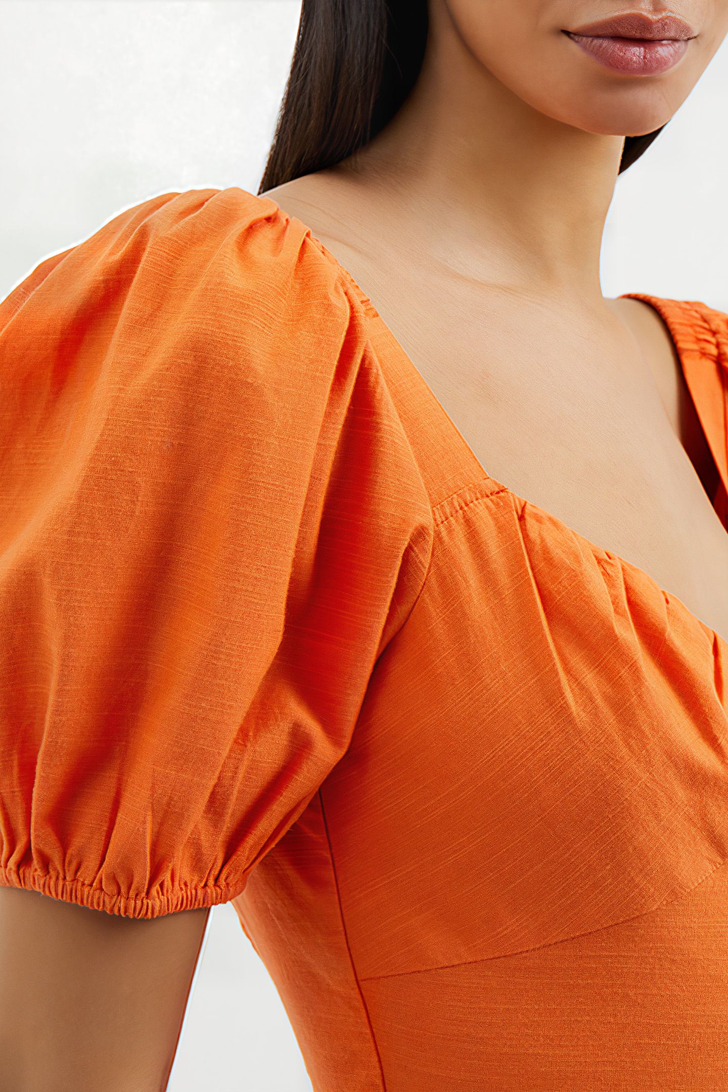 ALANIA PUFF SLEEVE DRESS ORANGE 5