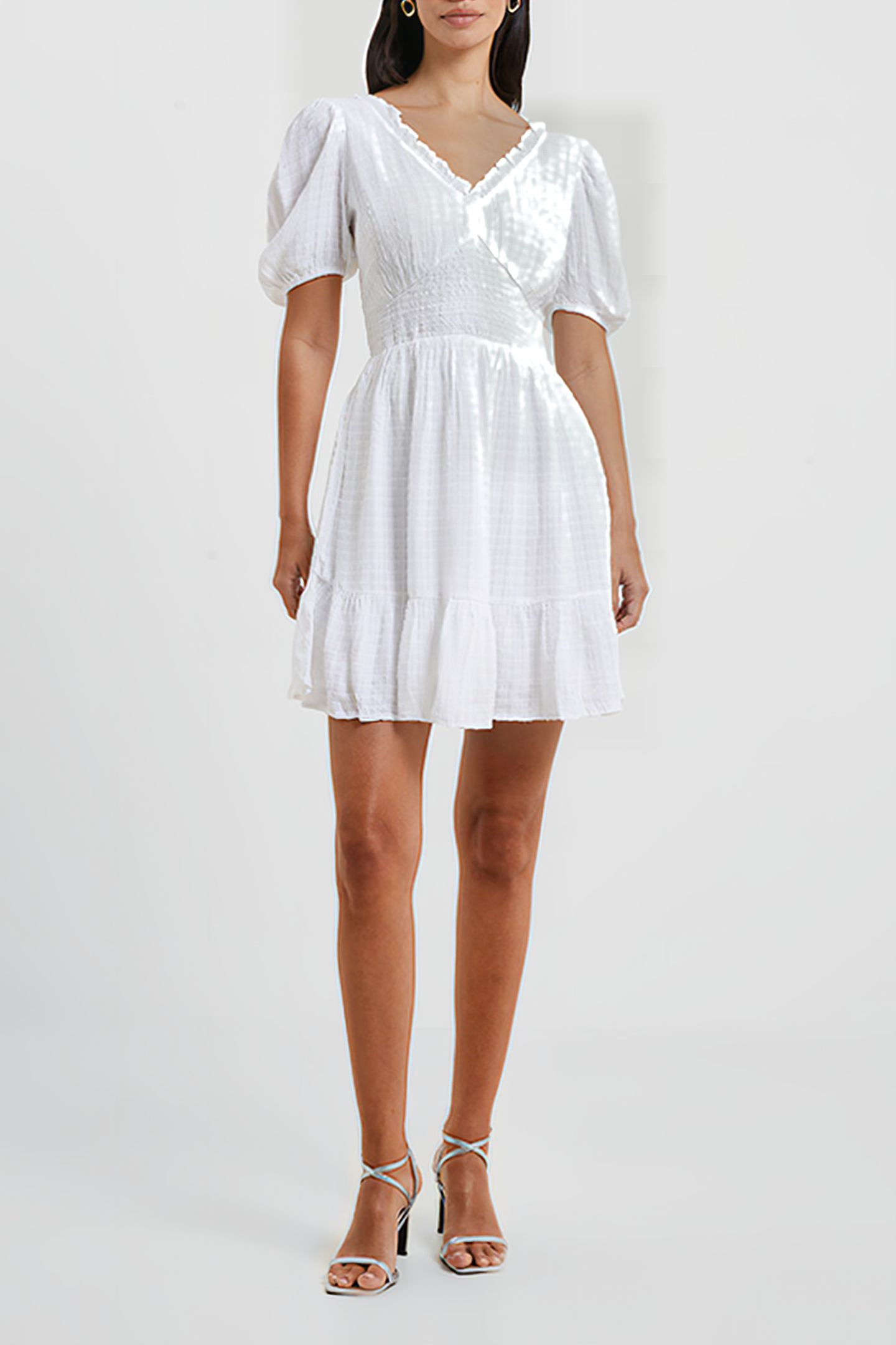 BIRCH PUFF SLEEVE DRESS WHITE 2