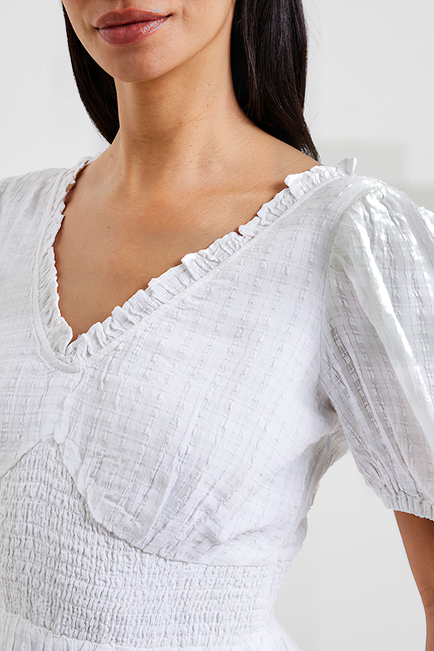BIRCH PUFF SLEEVE DRESS WHITE 4