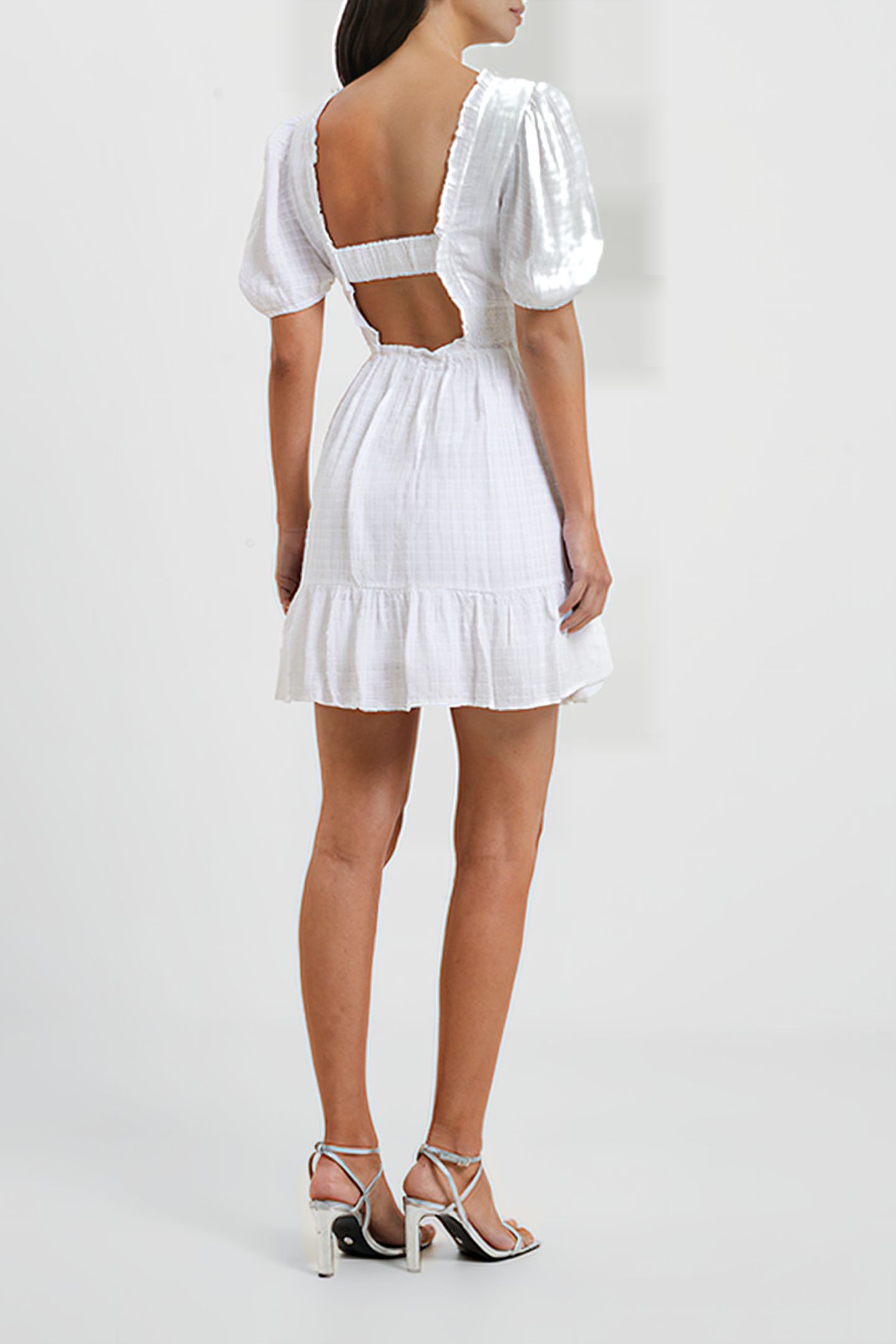 BIRCH PUFF SLEEVE DRESS WHITE 3