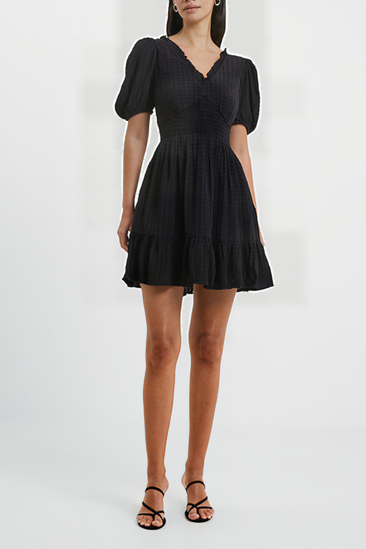 BIRCH PUFF SLEEVE DRESS BLACK 2