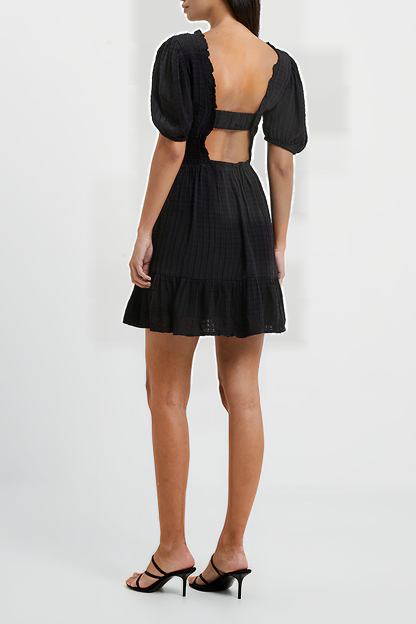 BIRCH PUFF SLEEVE DRESS BLACK 3