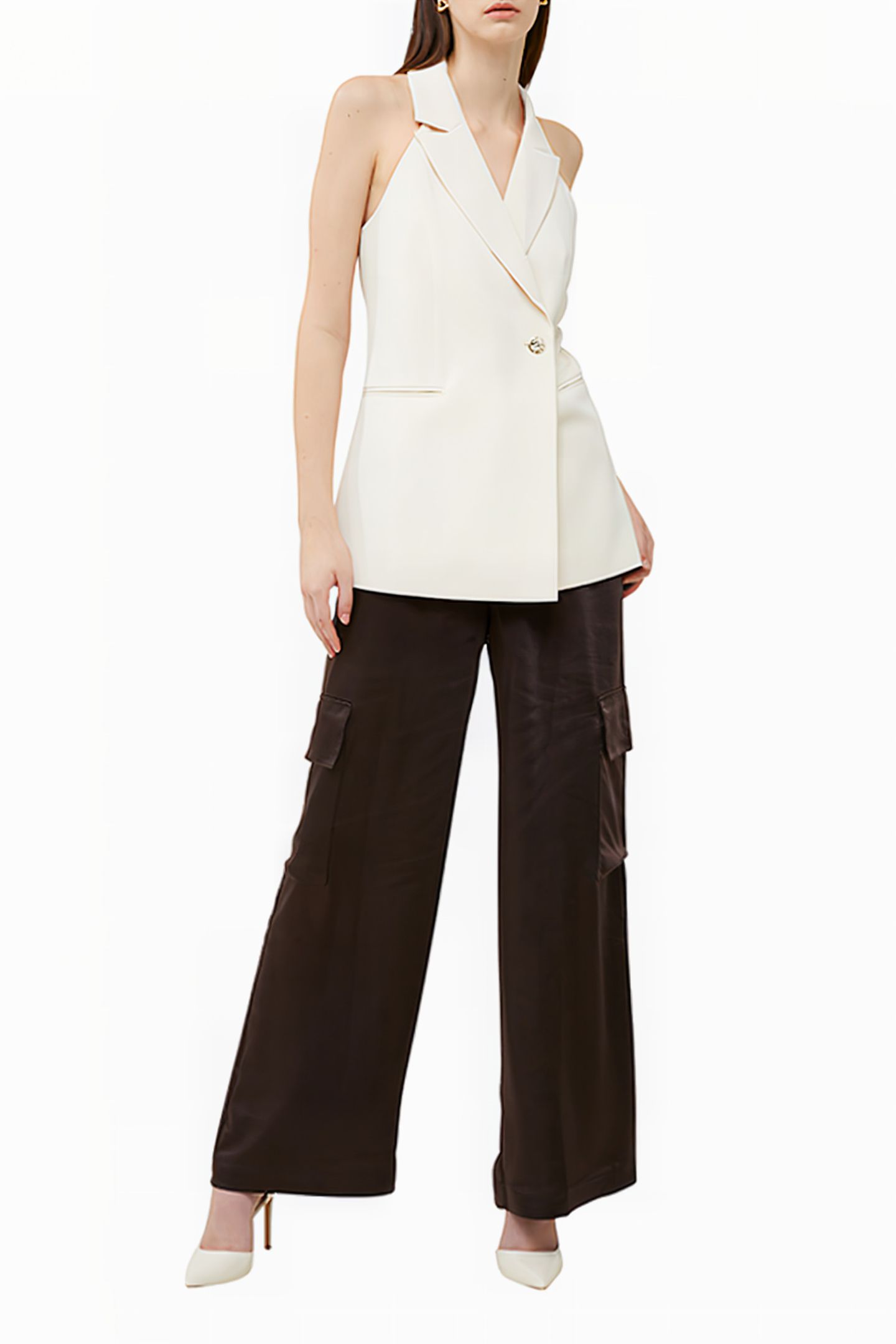 HARRIE HALTER NK WAISTCOAT WHITE 2