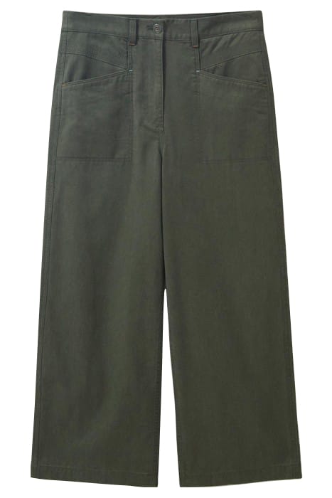 HARPER WIDE LEG TROUSER DARK GREEN 1