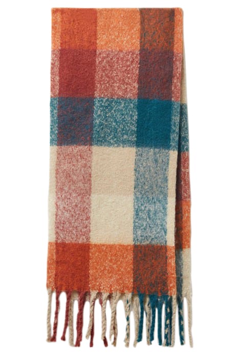 SHELLY BRUSHED CHECK SCARF ORANGE 2