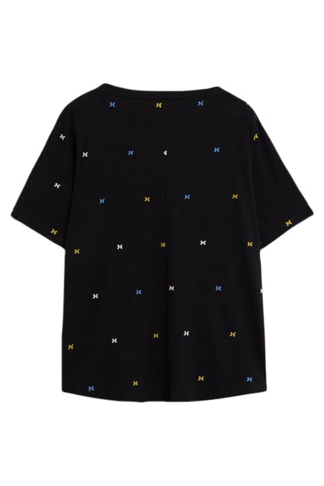 WINNIE EMBROIDERED TOP BLACK MULTI 2