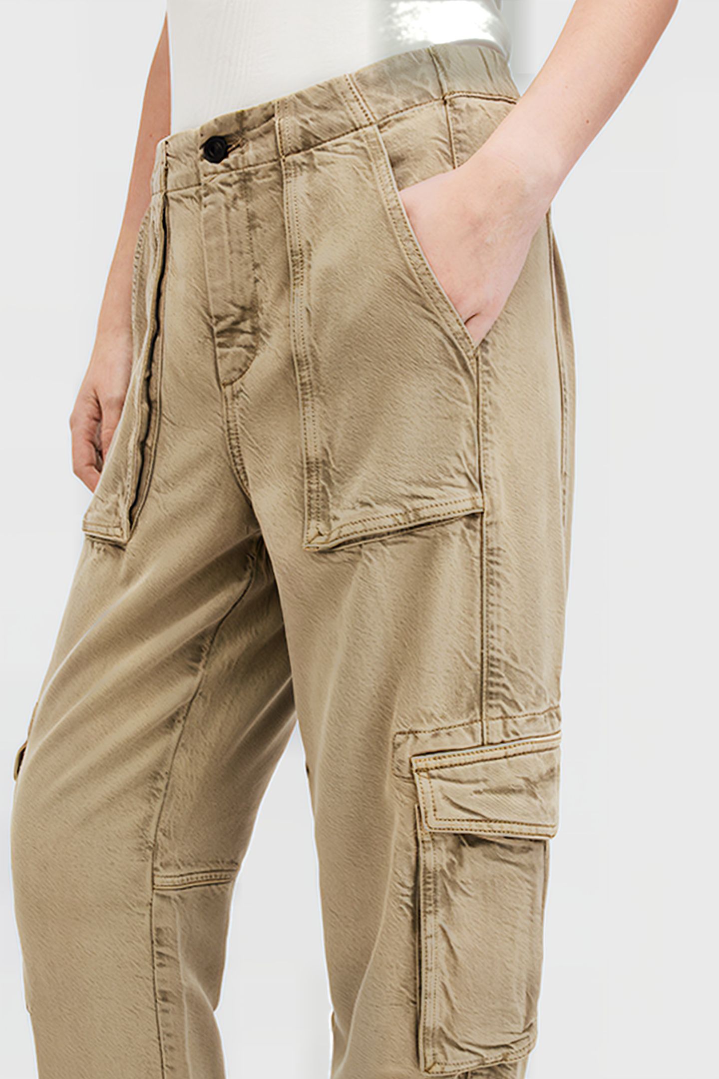 FRIEDA TENCEL TROUSE WASHED OLIVE GREEN 7