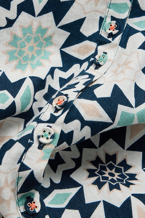 IVY LINEN MINI DRESS BLUE PRINTED 3