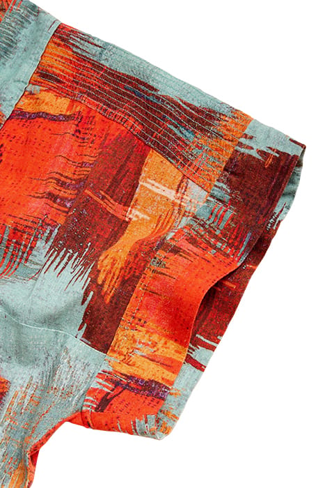 MARIANNE LINEN BLEND DRESS ORANGE PRINT 4