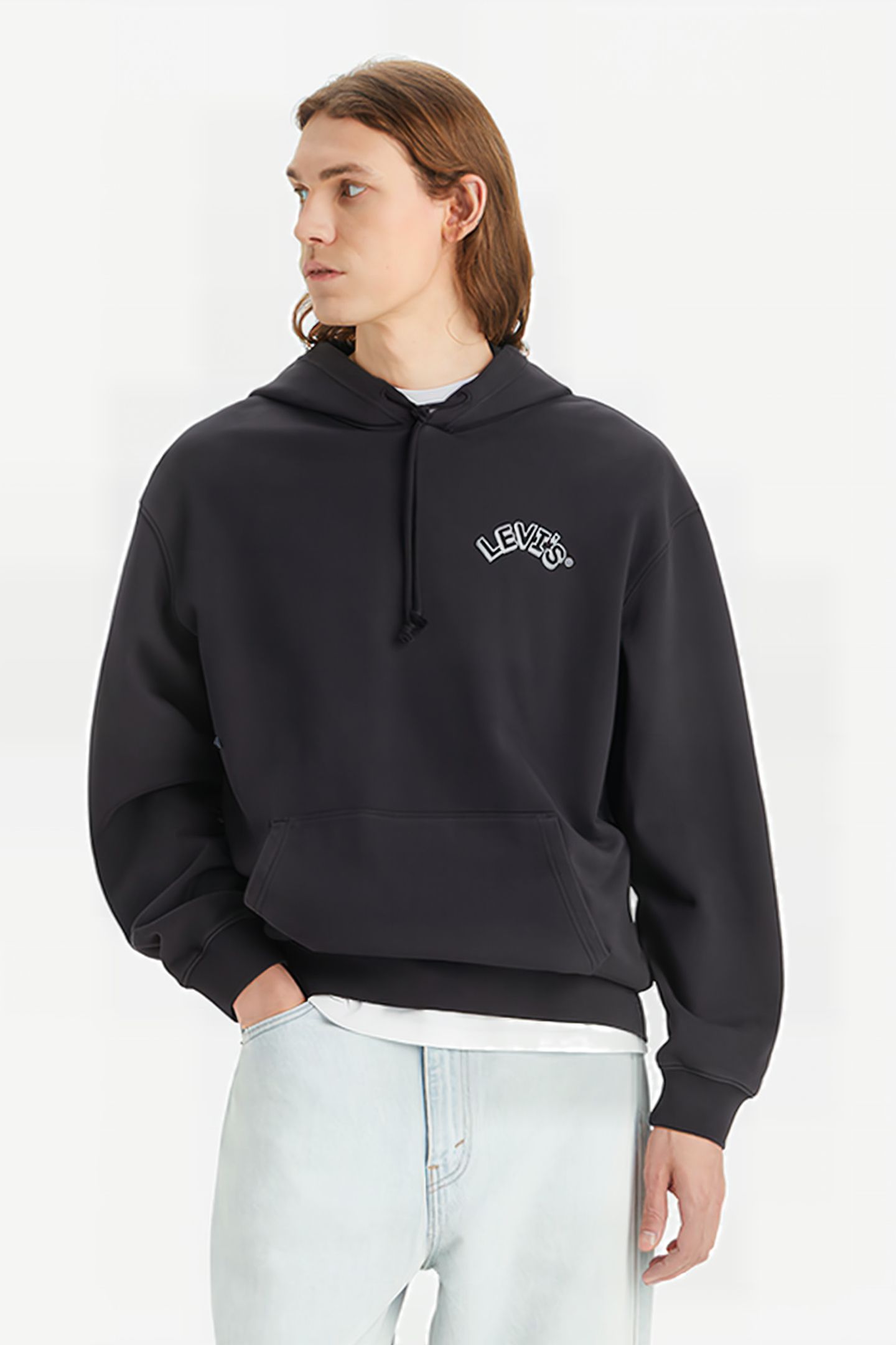 RELAXED JEANS HOODIE BLACK 4