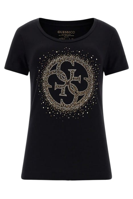 GUESS ECO SS CN 4G LOGO TEE JET BLACK A996 4