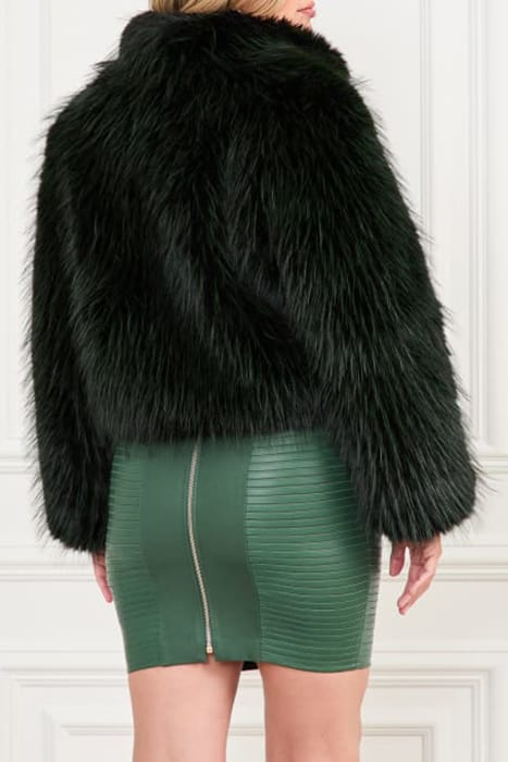MARCIANO BY GUESS LULA FAUX FUR COAT DARK TORMALITE JACKET M 2