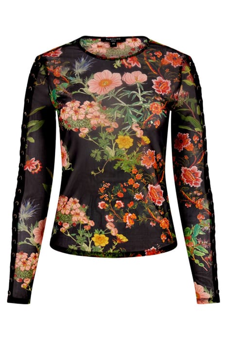 MARCIANO BY GUESS LEWIS MESH TOP BLACK BEAUTY BLOUSE PRINT 4