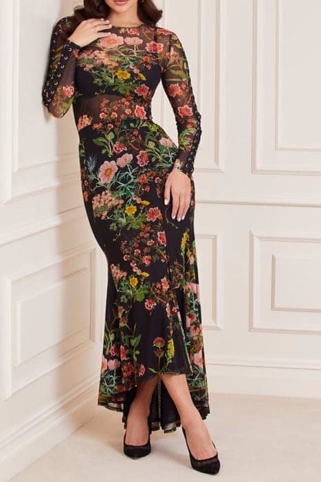 MARCIANO BY GUESS LEWIS MESH SKIRT BLACK BEAUTY PRINT 6
