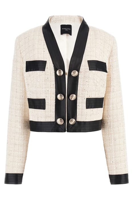 MARCIANO BY GUESS MARIKA SHORT JACKET PALE PEARL CROPPED MUL 4