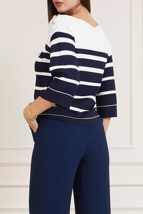 MARCIANO BY GUESS FEBE SWEATER STRIPED BLUE AND WHITE KNITTE 2