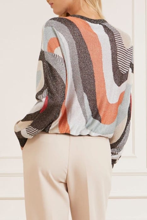 MARCIANO BY GUESS SCARLETT BAT SLEEVE HIGHLOW ALL OVER KNITT 2