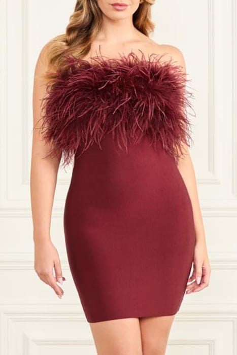 MARCIANO BY GUESS EVITA BANDAGE MINI DRESS VINO 1