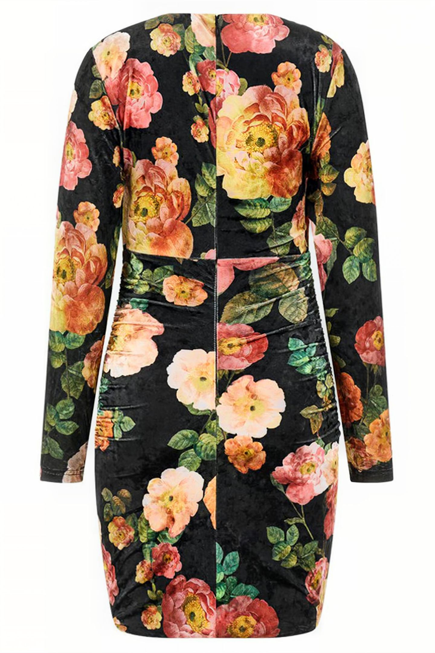 GUESS ECO LS TESS VELVET DRESS PEONY CHARM PRINT BL 5