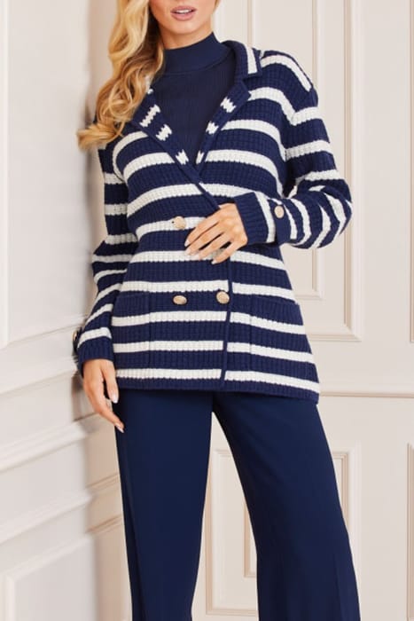 MARCIANO BY GUESS GAIA SWEATER WAFFLE BLUE AND WHITE CARDIGA 1