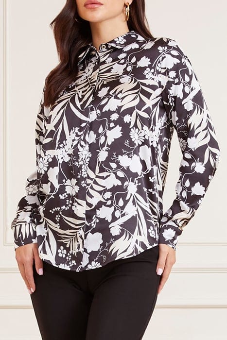 MARCIANO BY GUESS THE ICON BLOUSE PRINT SHADOWLANDS BLACK 1