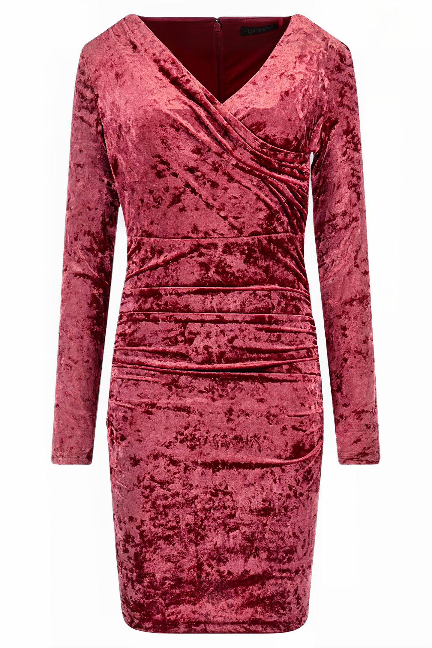 GUESS ECO LS TESS VELVET DRESS TAHITI RED 4