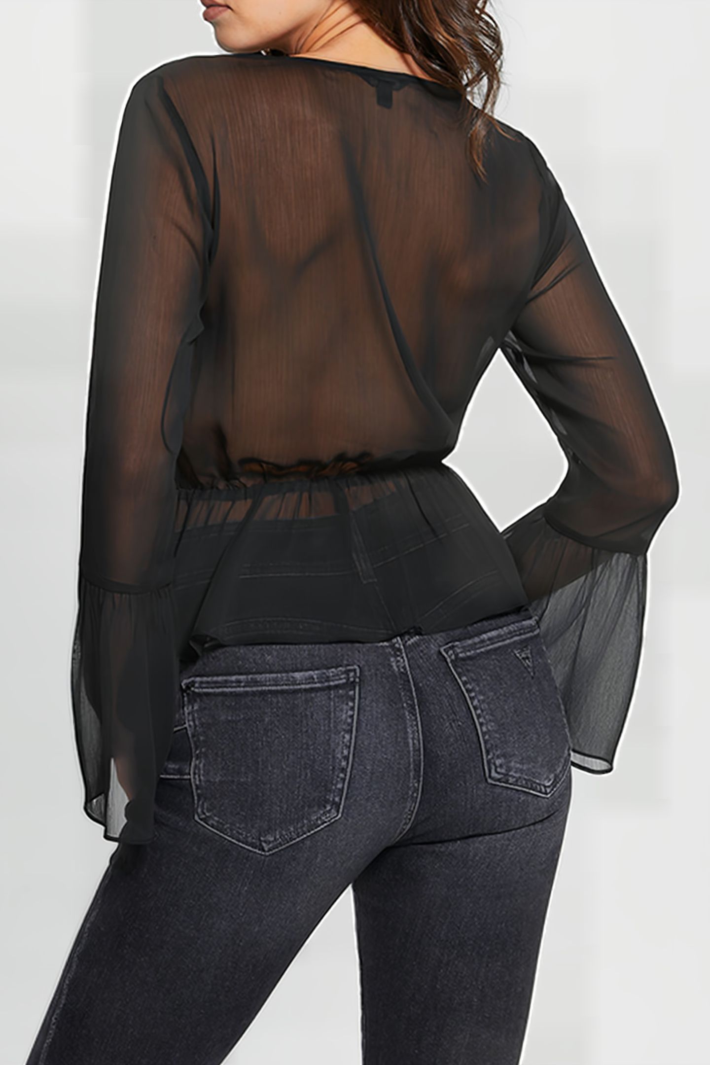 GUESS ECO LS DEMI TOP JET BLACK A996 2