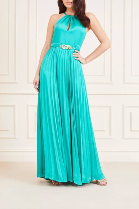 MARCIANO BY GUESS MINA LONG DRESS SOLI POMPOM GREEN 1