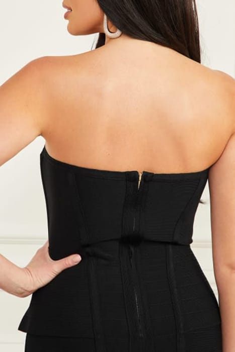 MARCIANO BY GUESS STRAPLESS ELENA BAND JET BLACK MINI DRESS 7